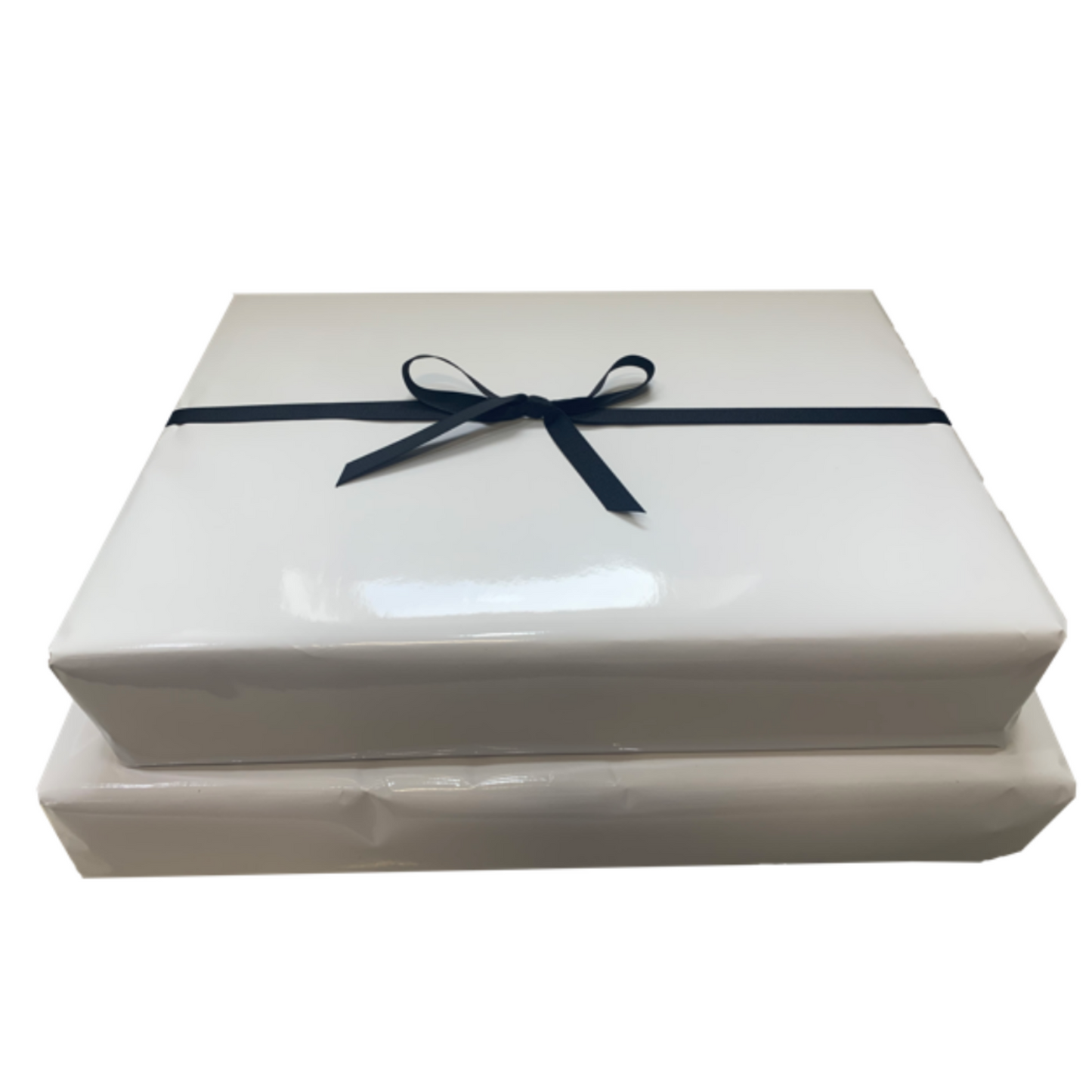 Set of platters wrapped and bowed