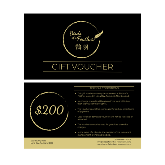 Birds of a Feather restaurant voucher