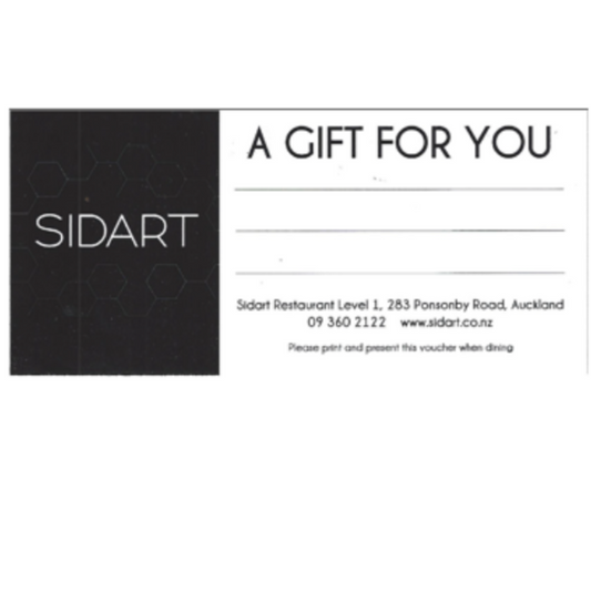 Sidart restaurant voucher - $250 only