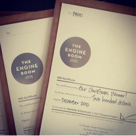 The Engine Room restaurant voucher