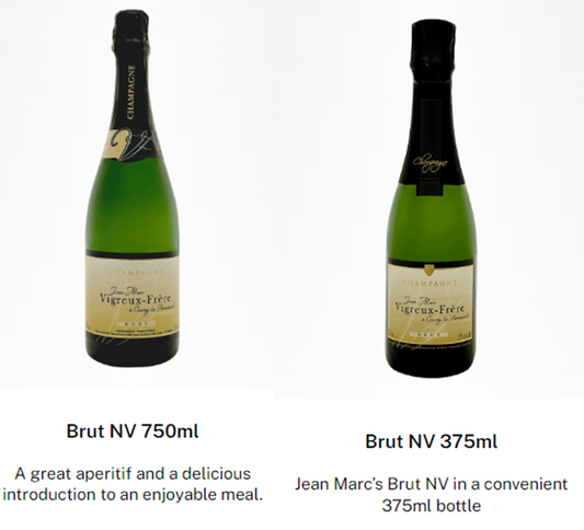 Jean-Marc Vigreux-Frere NV Brut Champagne 4 bottles 750ml and 1 x 375ml